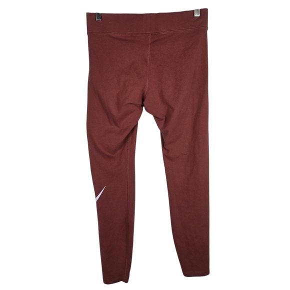 Nike Rust Colored Leggings with Signature Swoosh Size M Soft Activewear Sporty - Picture 2 of 10